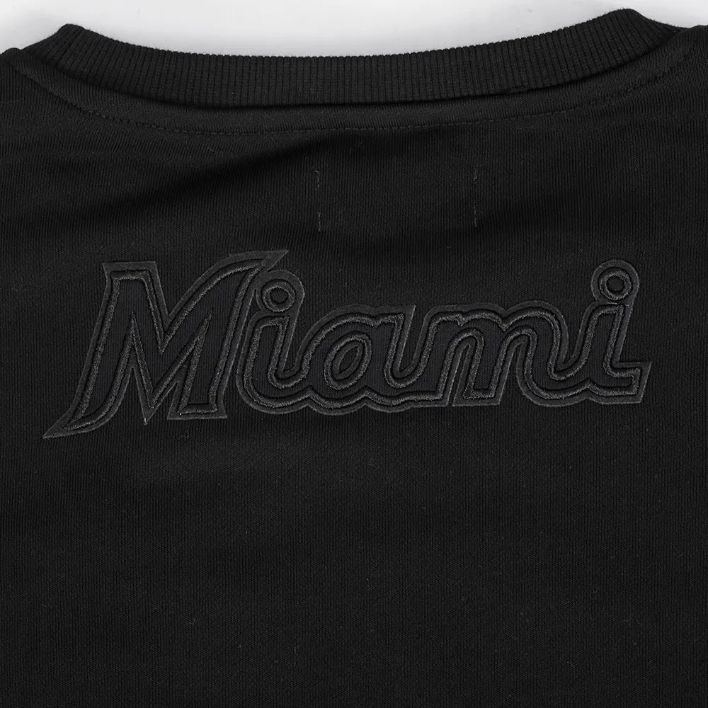 MLB MIAMI MARLINS NEUTRAL WOMEN'S CREWNECK (BLACK)