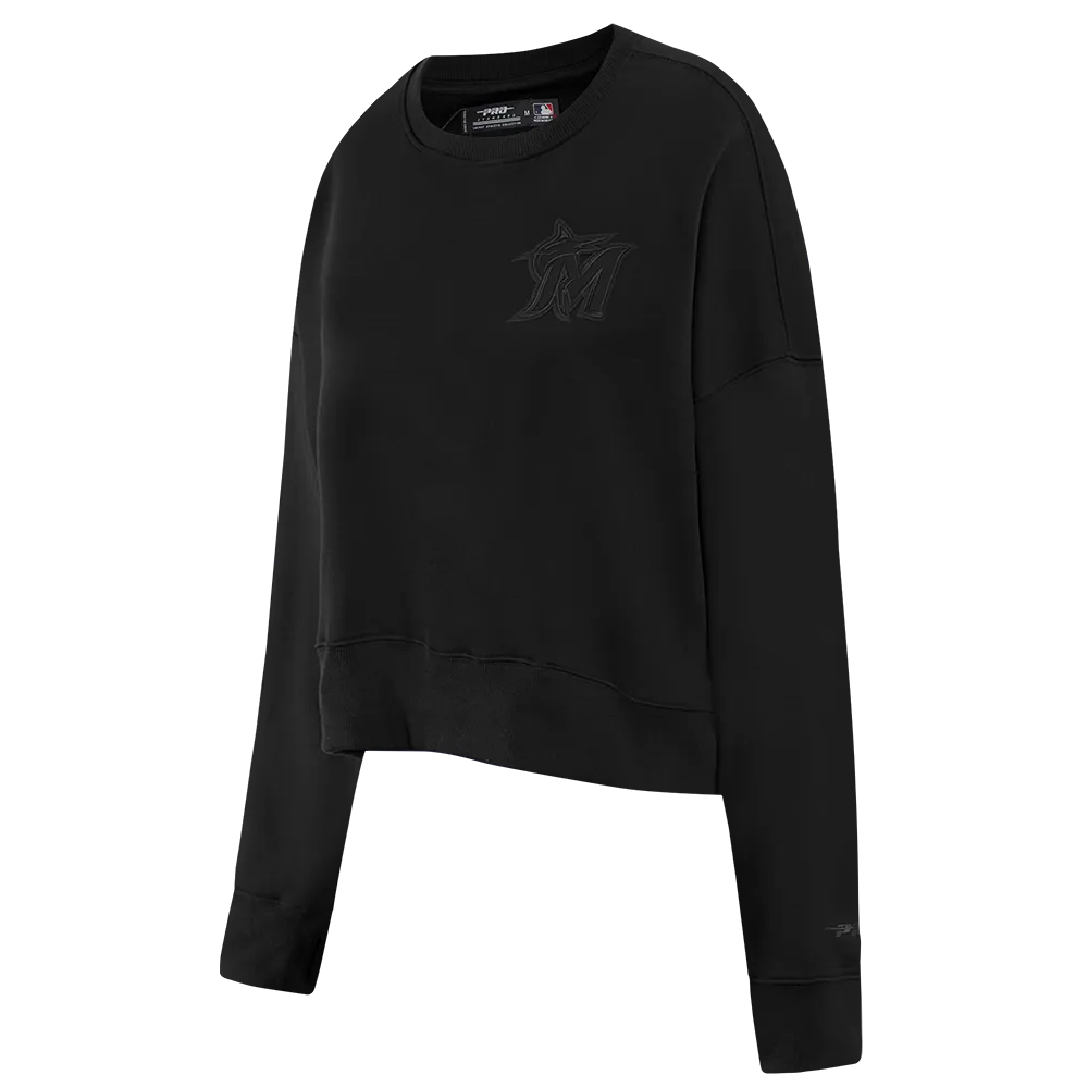 MLB MIAMI MARLINS NEUTRAL WOMEN'S CREWNECK (BLACK)