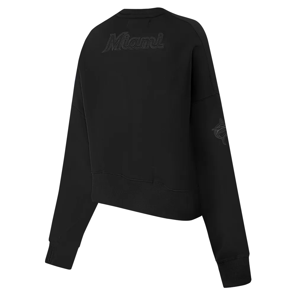 MLB MIAMI MARLINS NEUTRAL WOMEN'S CREWNECK (BLACK)