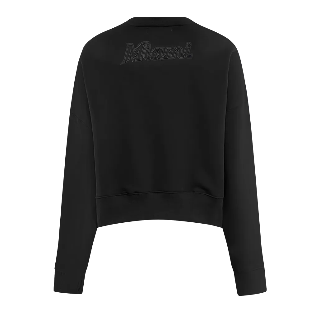 MLB MIAMI MARLINS NEUTRAL WOMEN'S CREWNECK (BLACK)