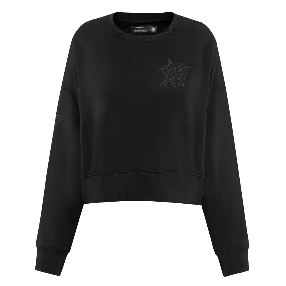 MLB MIAMI MARLINS NEUTRAL WOMEN'S CREWNECK (BLACK)