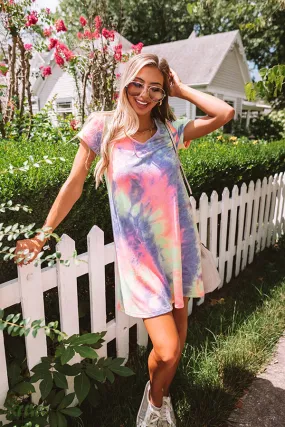 My, Oh My Tie Dye Dress In Purple