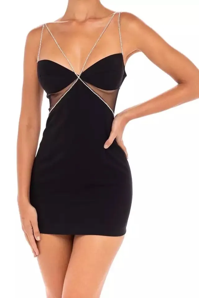 NANA | DIAMANTÉ BODYCON DRESS