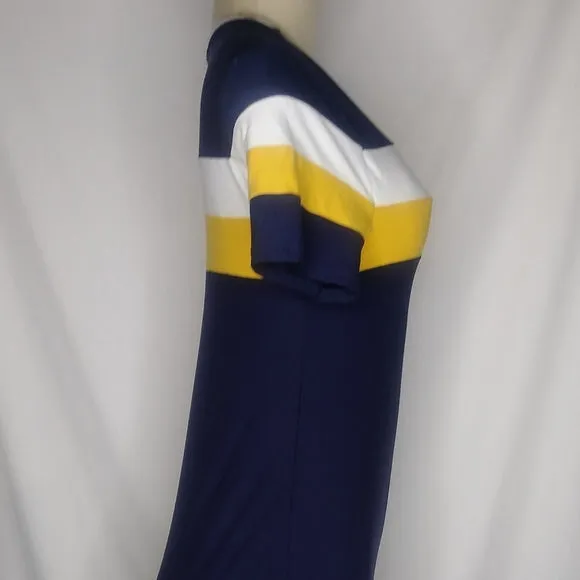 Navy Blue Striped Bodycon Dress