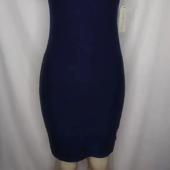 Navy Blue Striped Bodycon Dress