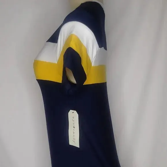 Navy Blue Striped Bodycon Dress