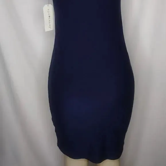 Navy Blue Striped Bodycon Dress