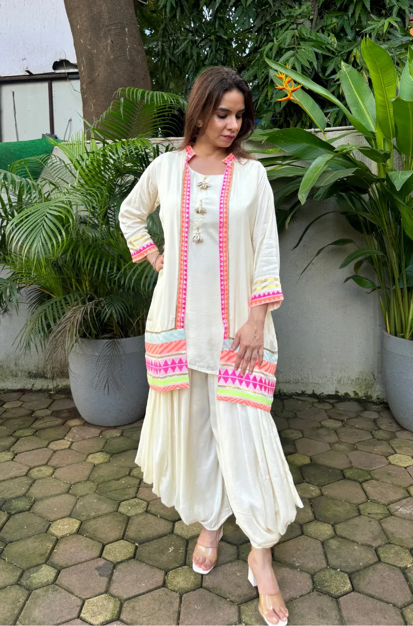 Neon off-white Jacket with Inner and Goro  Pant