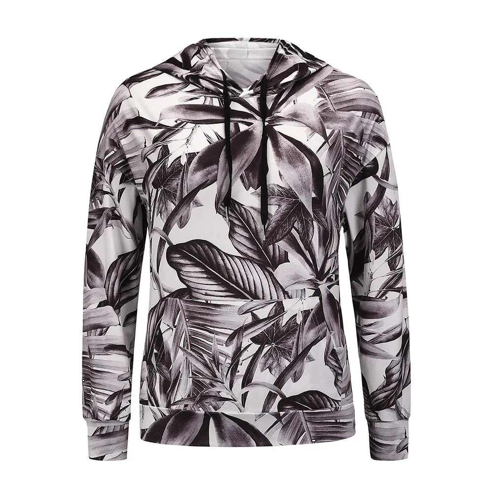 New Autumn And Winter Women Floral Print Hoodie Sweatshirt