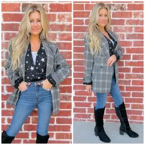Nice to Meet You Blazer-Charcoal