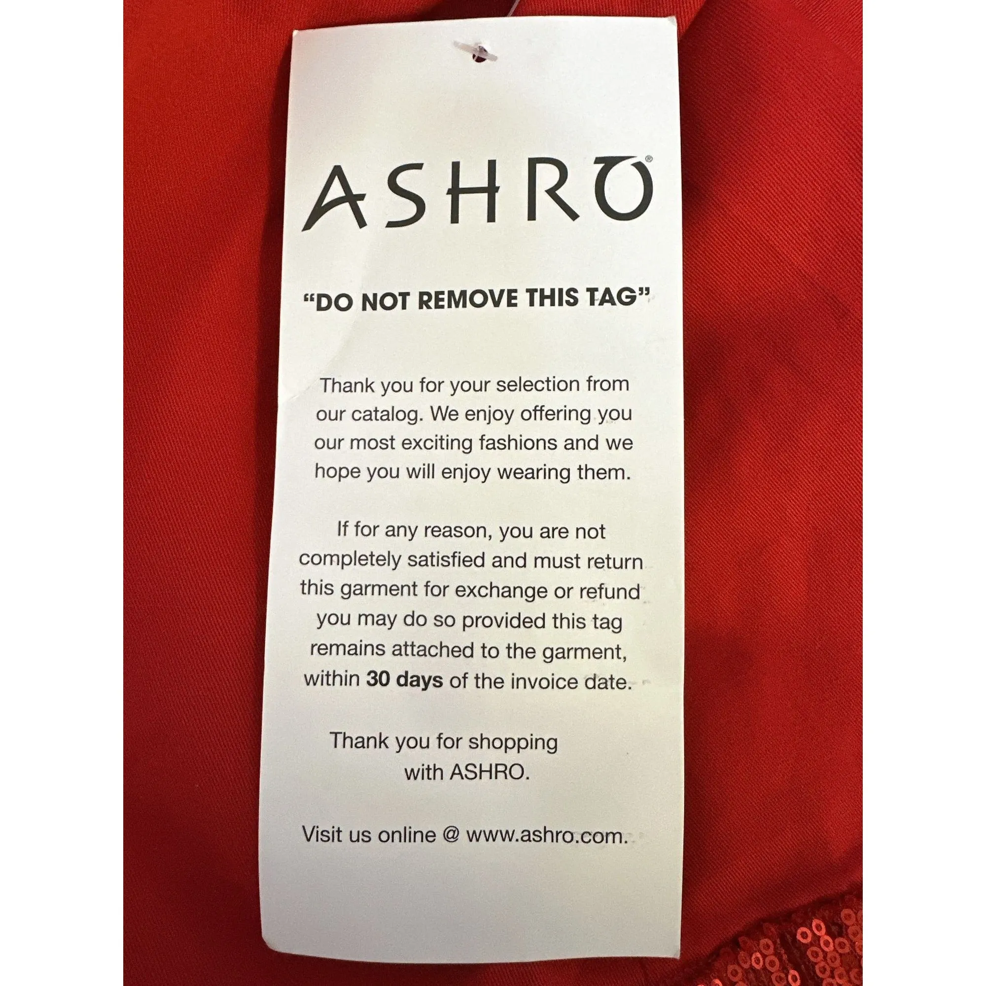 NWT Ashro Red Sequined Denim Jacket w/Button Front & Long Sleeves Size 6