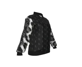 Officially Sexy Snow Leopard Collection Women's White Girl on OS Logo All Over Jacket With Large Print Sleeves (English) #5