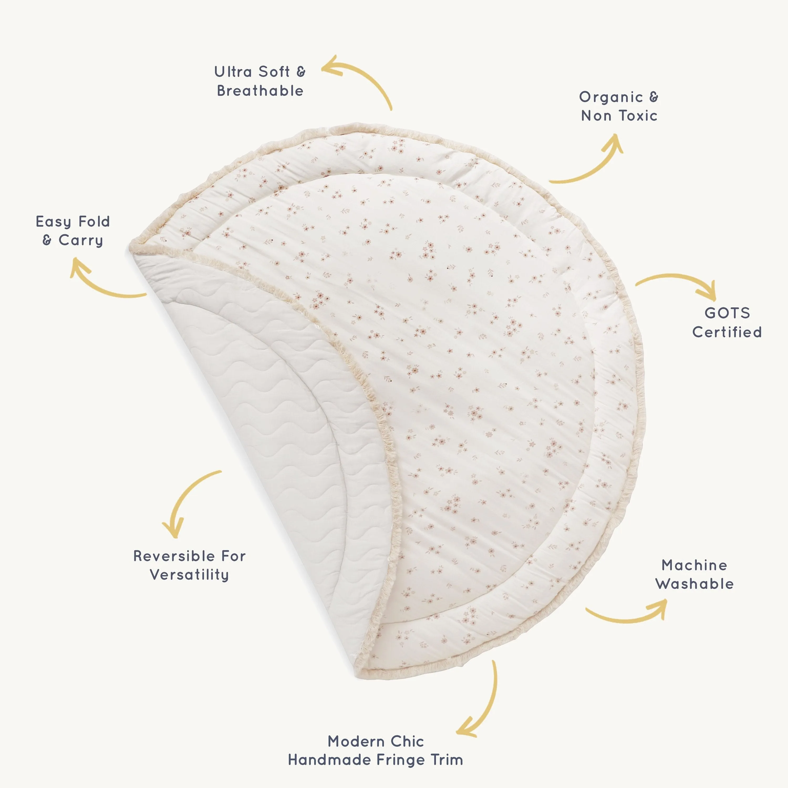 Organic Cotton Quilted Play Mat - Bloom