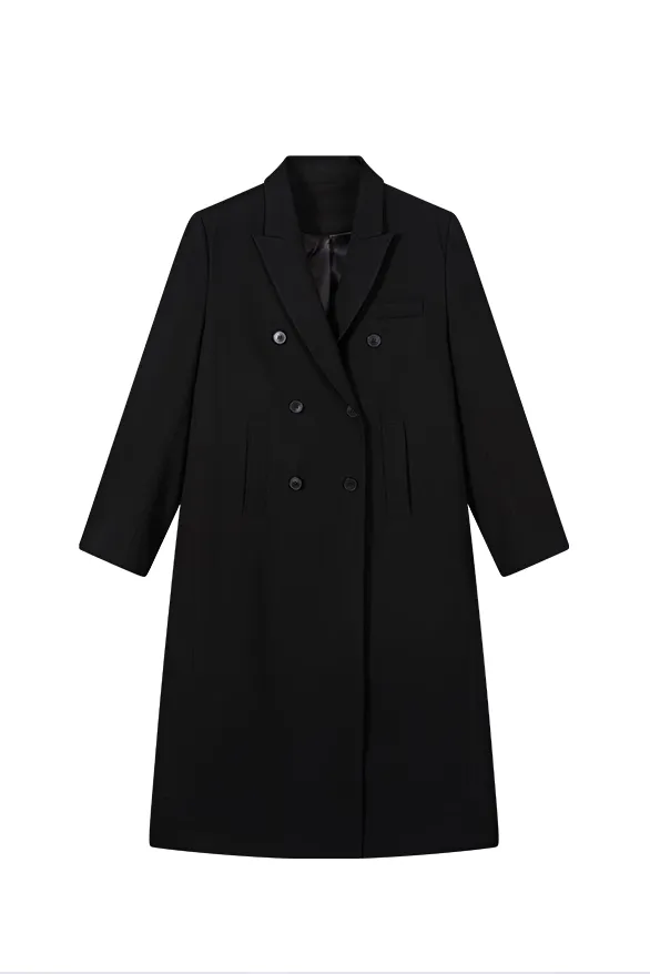 Oversized Shoulder-pads Long Blazer Coat