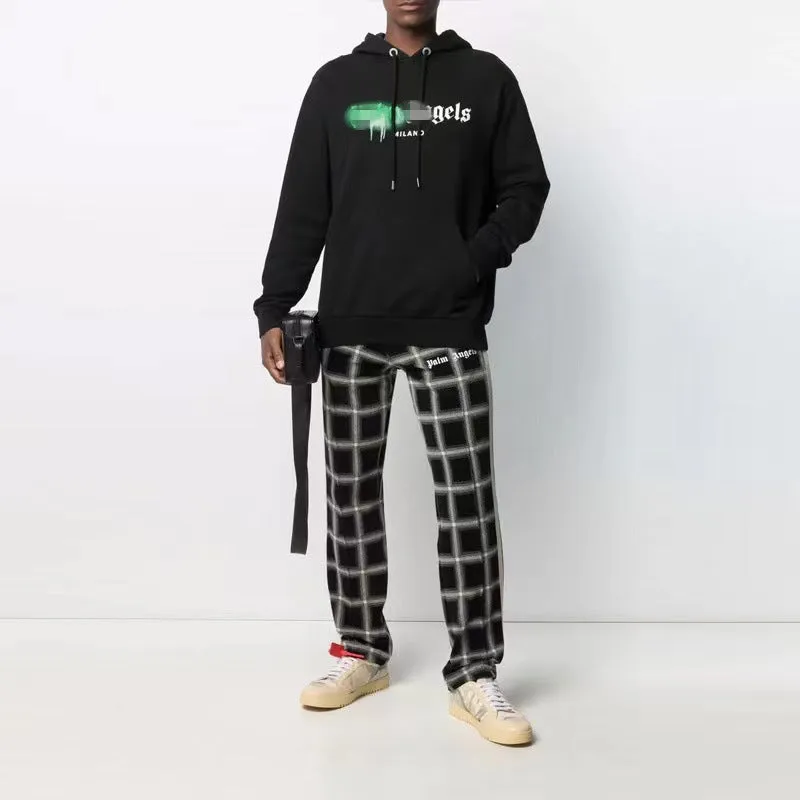Palm Angels Hoodie Angel Letter Print Spray Paint Pullover Hoodie Jacket