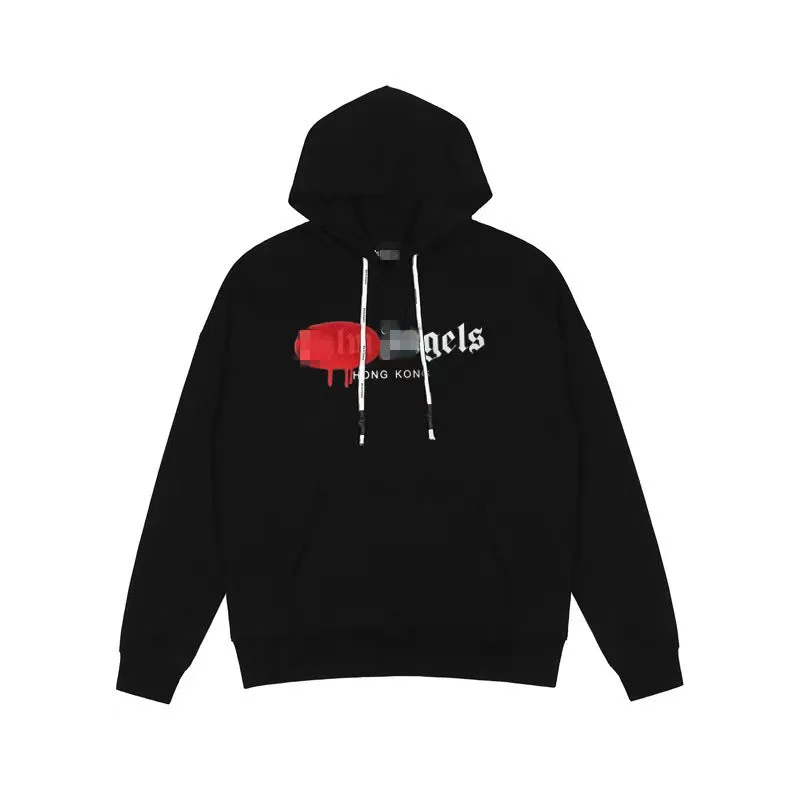 Palm Angels Hoodie Angel Letter Print Spray Paint Pullover Hoodie Jacket