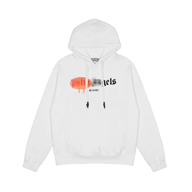 Palm Angels Hoodie Angel Letter Print Spray Paint Pullover Hoodie Jacket