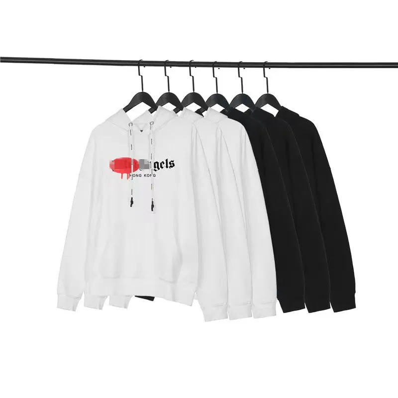 Palm Angels Hoodie Angel Letter Print Spray Paint Pullover Hoodie Jacket