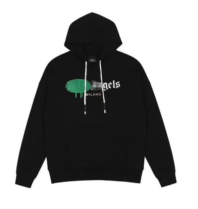 Palm Angels Hoodie Angel Letter Print Spray Paint Pullover Hoodie Jacket