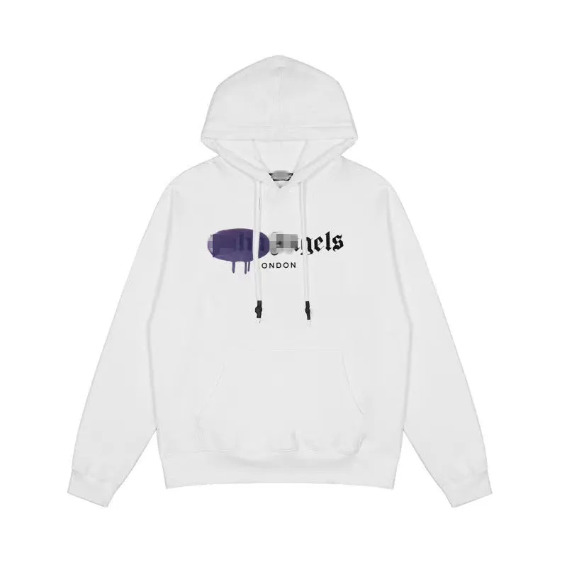 Palm Angels Hoodie Angel Letter Print Spray Paint Pullover Hoodie Jacket