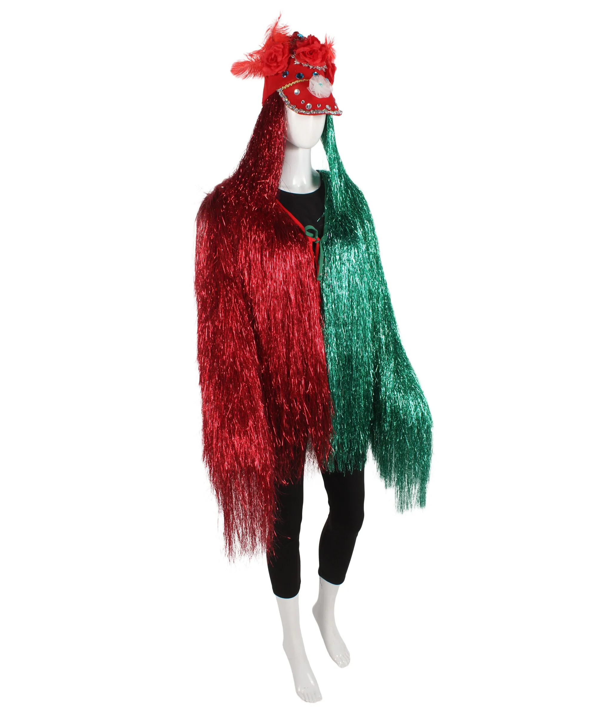 Pryzm All the Rave Tinsel Costume - Unisex Tinsel Jacket and Headpiece Multiple Color Option