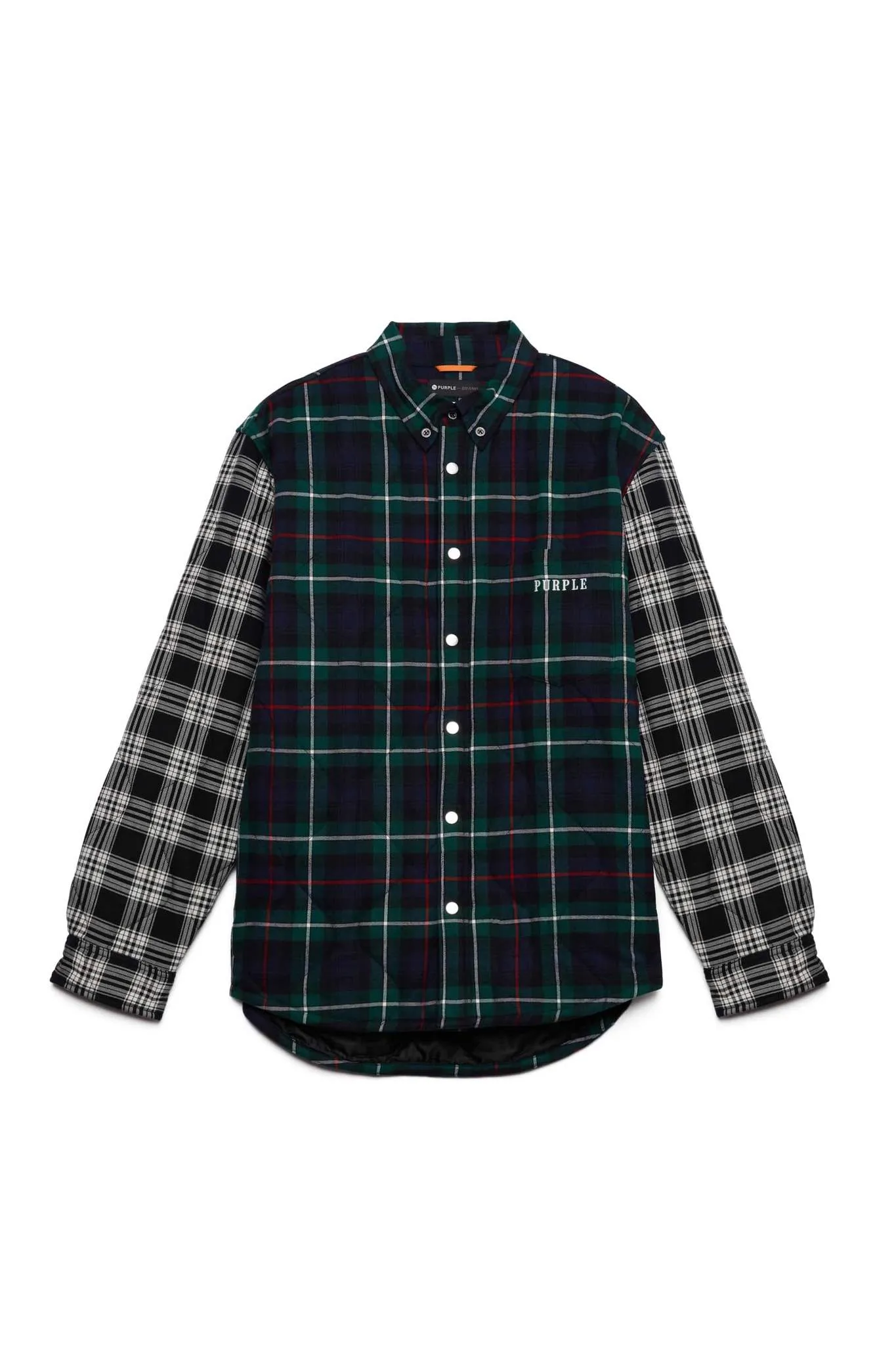 PURPLE BRAND QUILTED PLAID SHIRT Mens Apparel