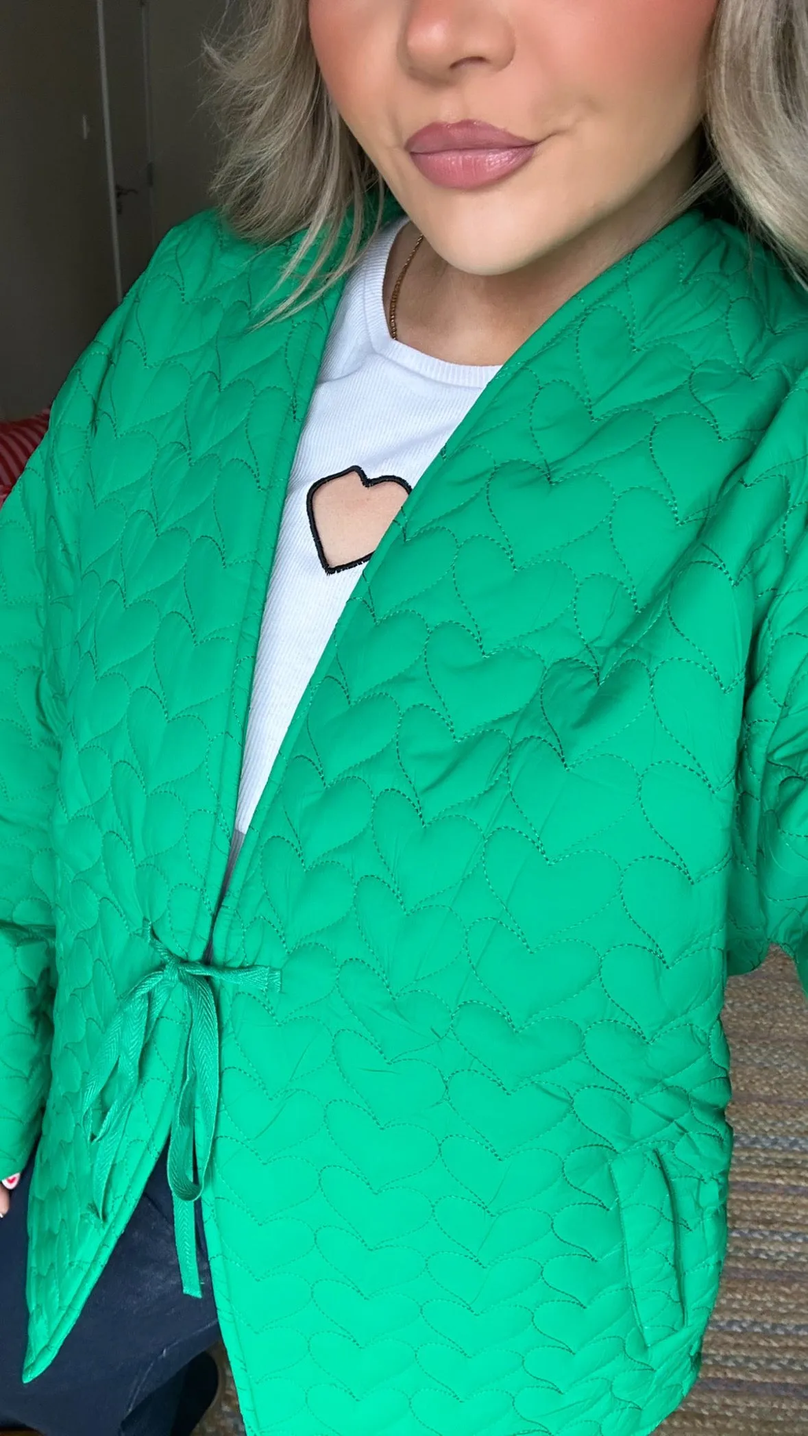 Quilted Heart Jacket - Green