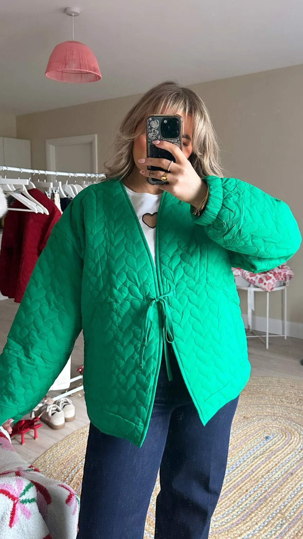 Quilted Heart Jacket - Green