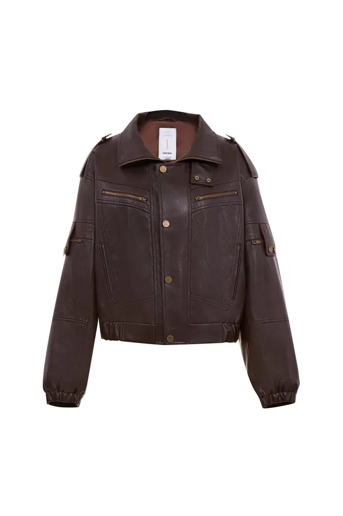 Raon Quilted Eco Leather Jacket