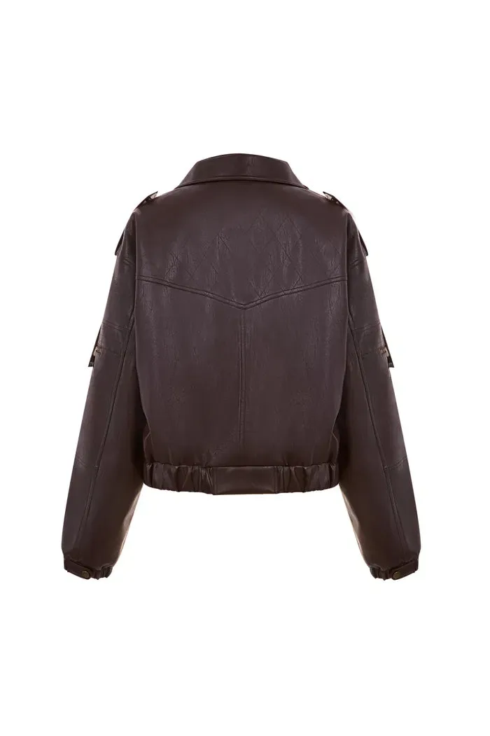 Raon Quilted Eco Leather Jacket
