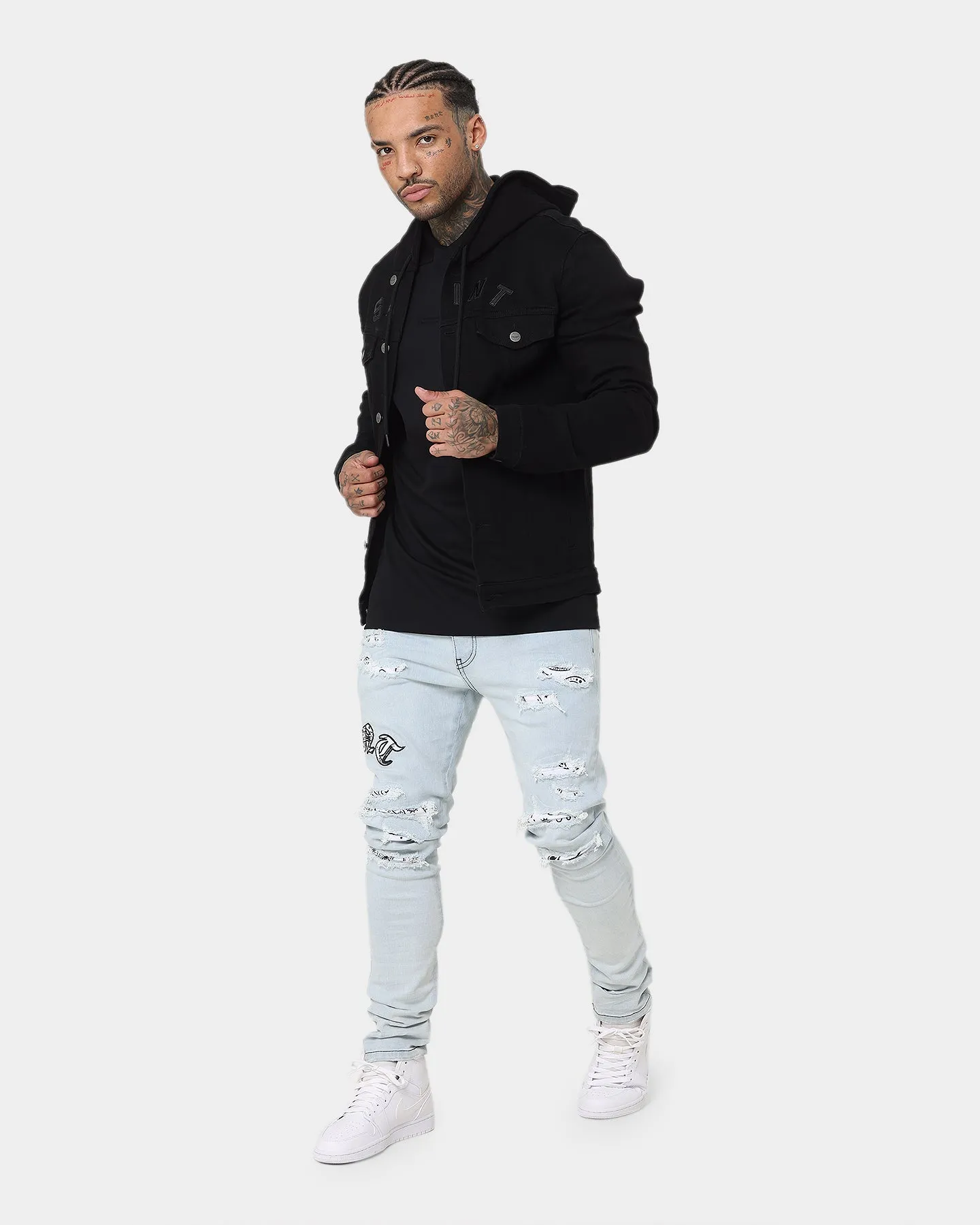Saint Morta London Hooded Denim Jacket V2 Black/Black