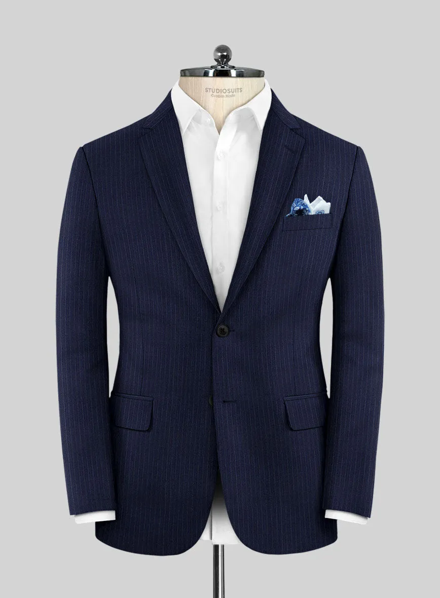 Scabal Londoner Mence Stripe Blue Wool Jacket