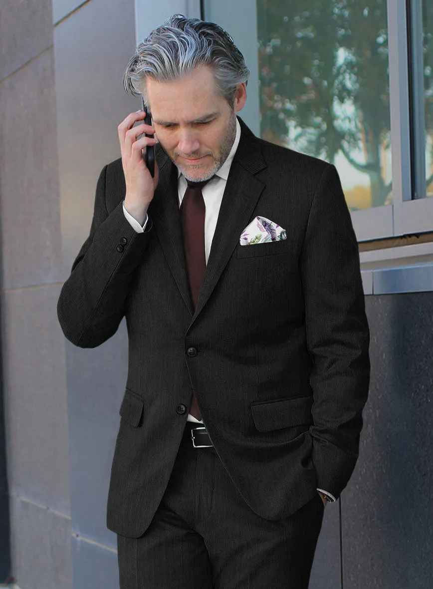 Scabal Nadres Stripe Black Wool Jacket