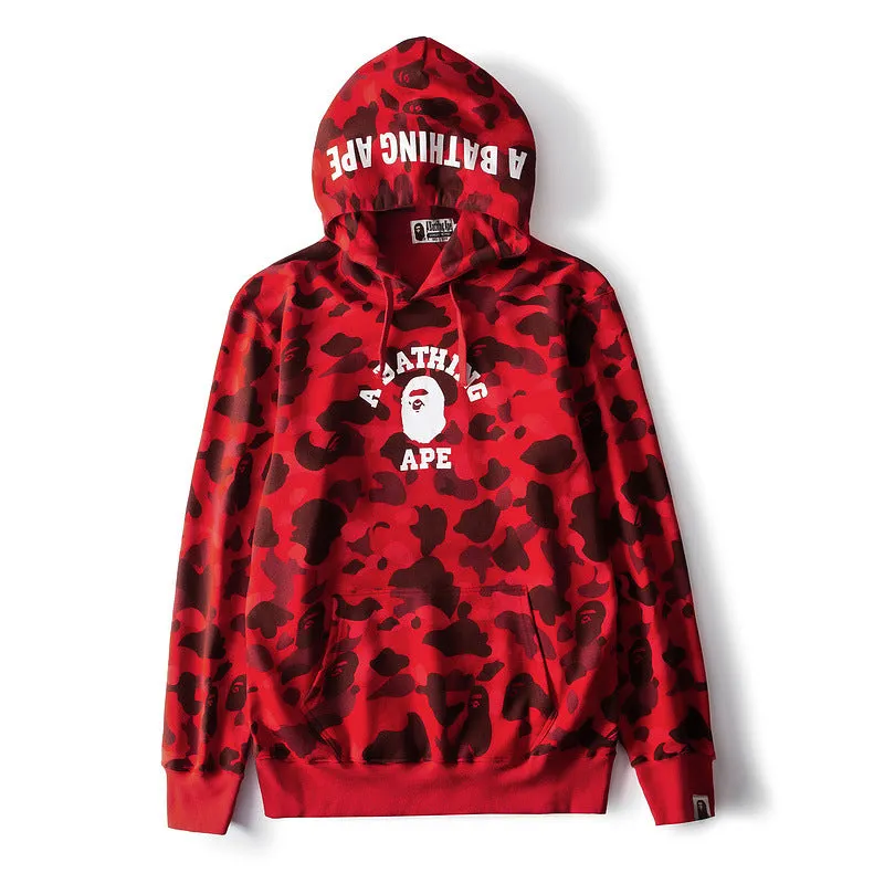Shark Print Hoodie Male And Female Couples Wear Plus Size Loose Camouflage Pullover Hoodie Sweater