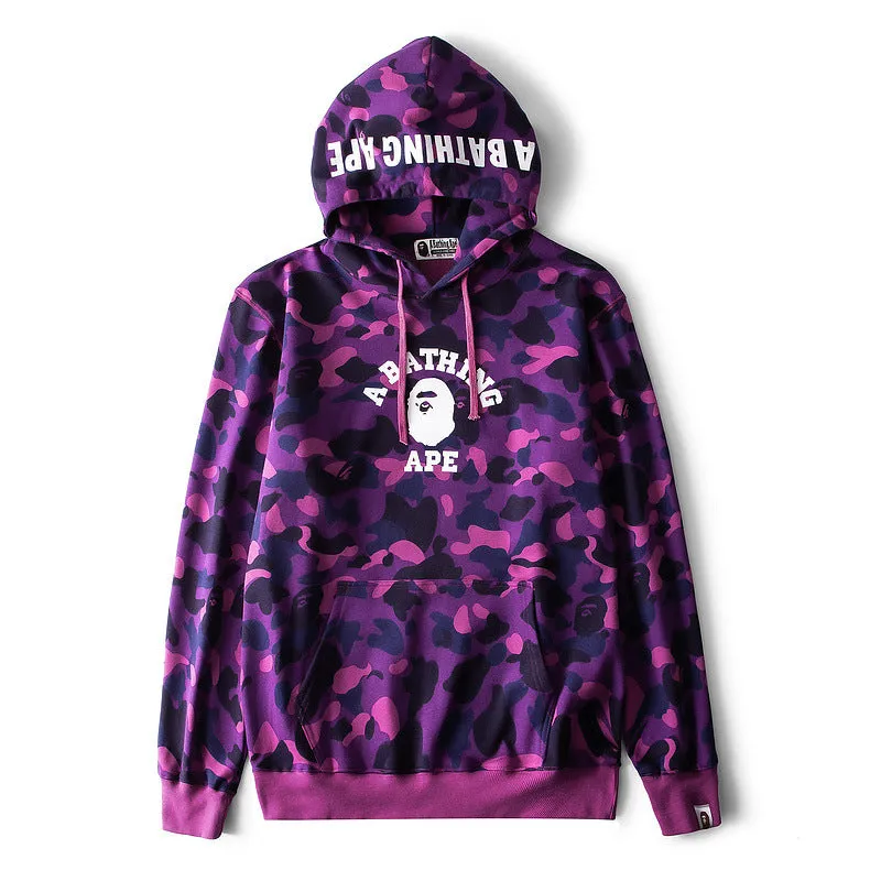 Shark Print Hoodie Male And Female Couples Wear Plus Size Loose Camouflage Pullover Hoodie Sweater