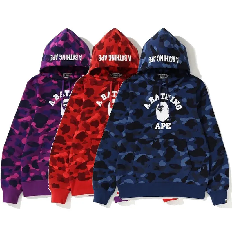 Shark Print Hoodie Male And Female Couples Wear Plus Size Loose Camouflage Pullover Hoodie Sweater