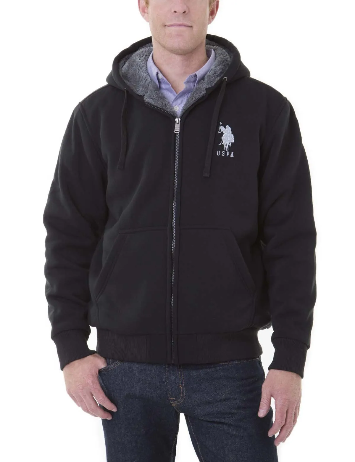 Sherpa Lined FLEECE FULL ZIP HOODIE