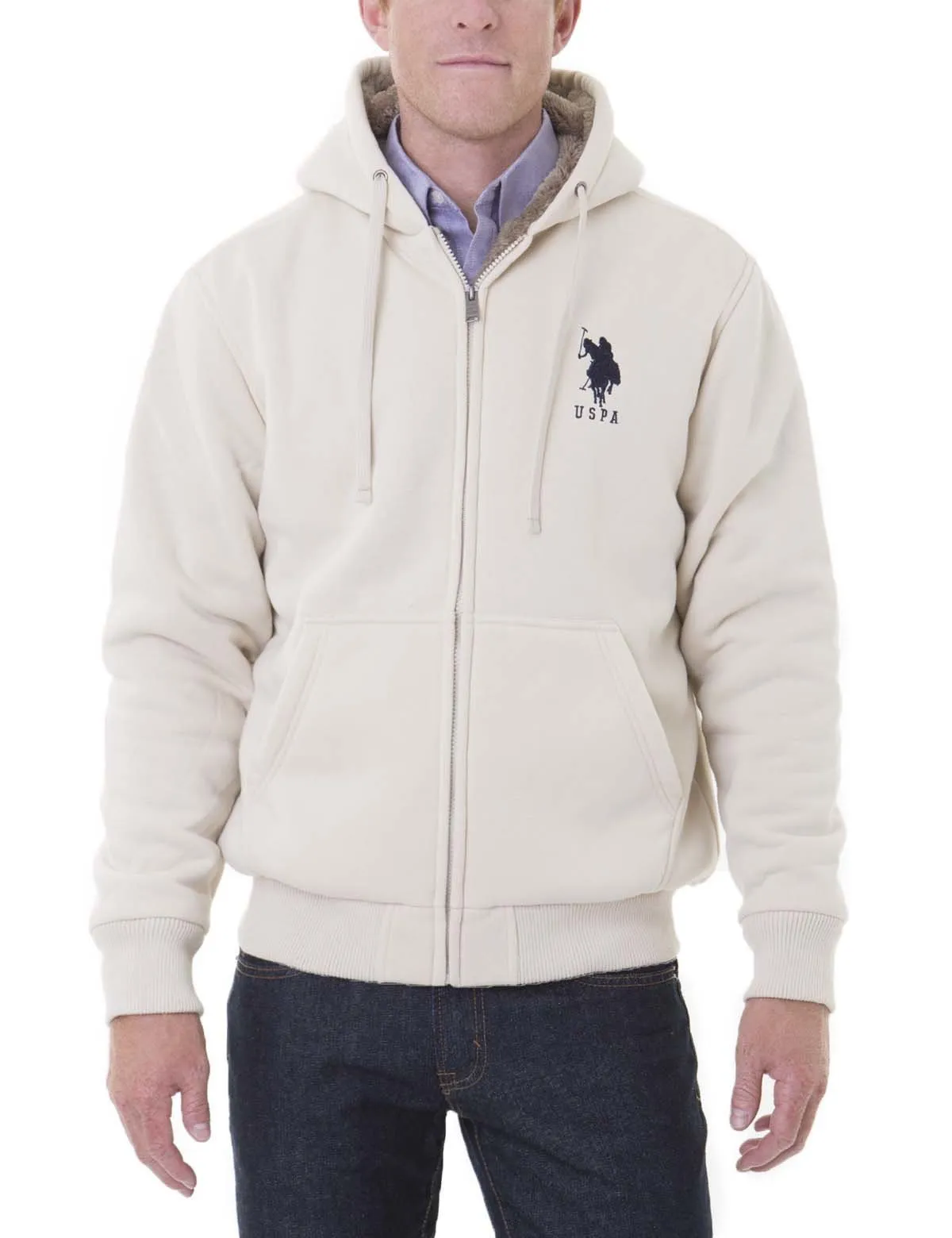 Sherpa Lined FLEECE FULL ZIP HOODIE