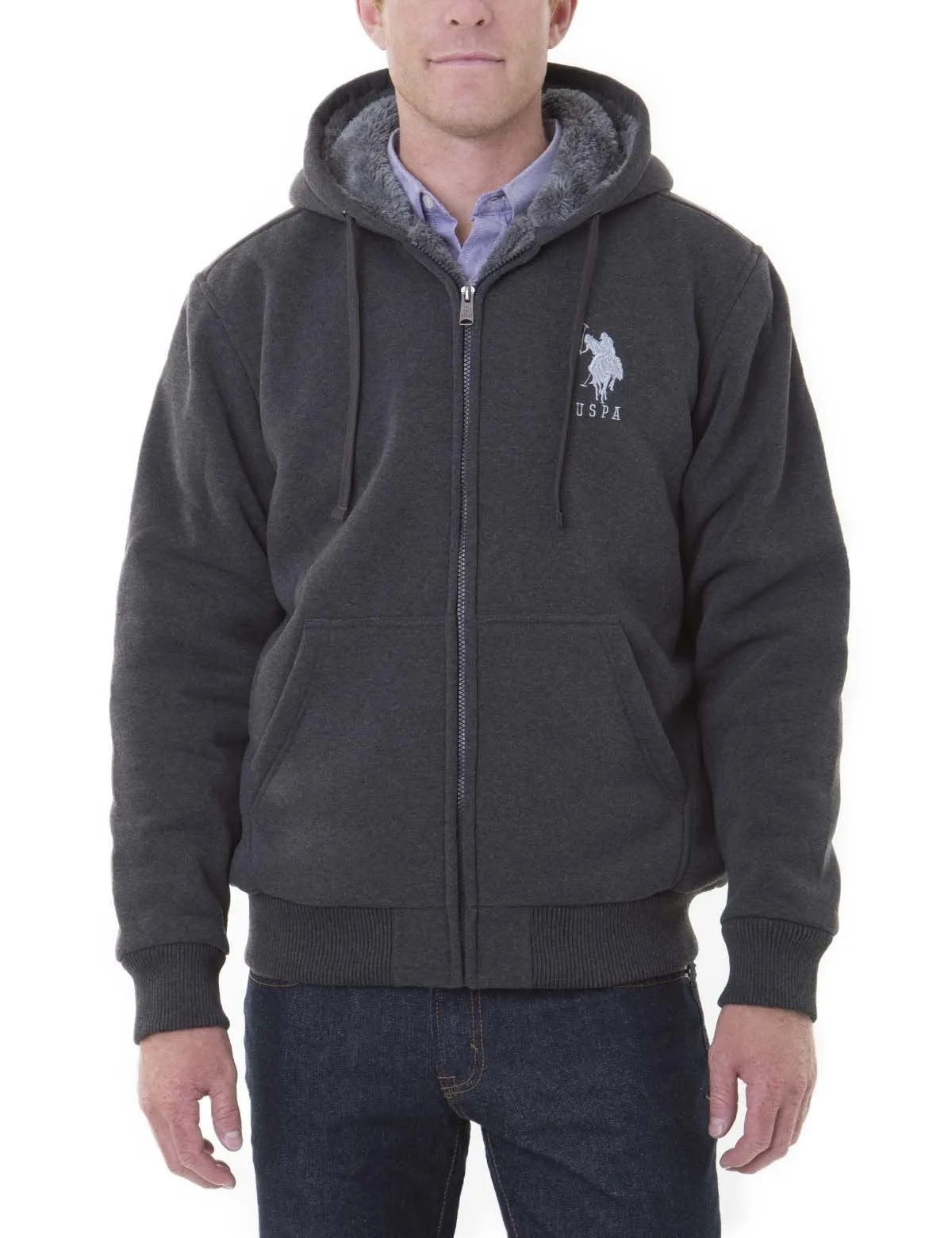 Sherpa Lined FLEECE FULL ZIP HOODIE