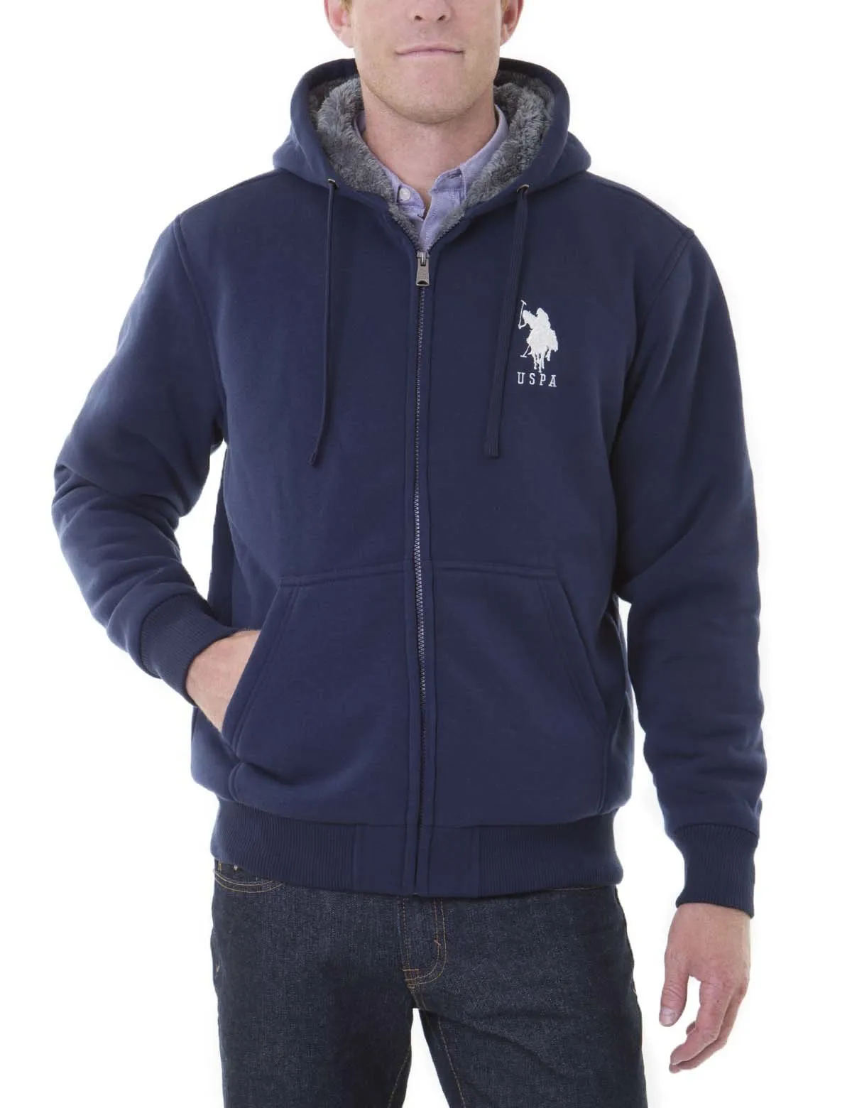 Sherpa Lined FLEECE FULL ZIP HOODIE