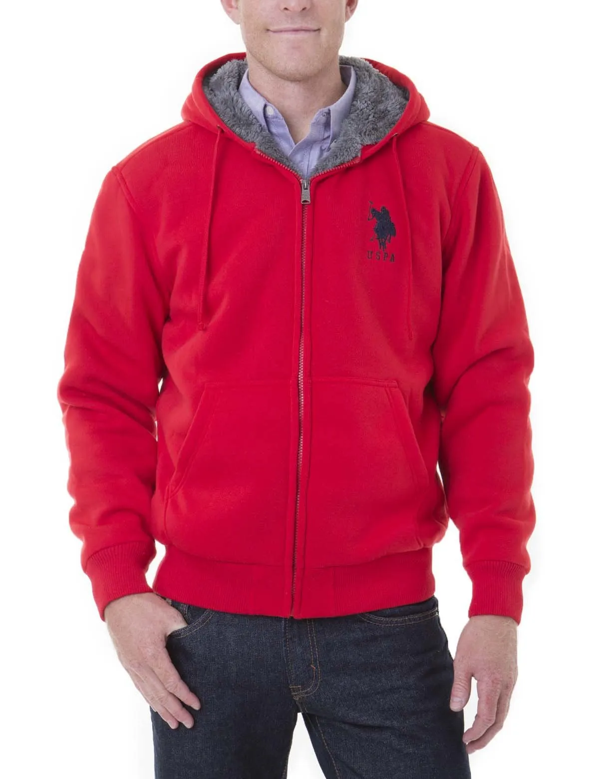 Sherpa Lined FLEECE FULL ZIP HOODIE