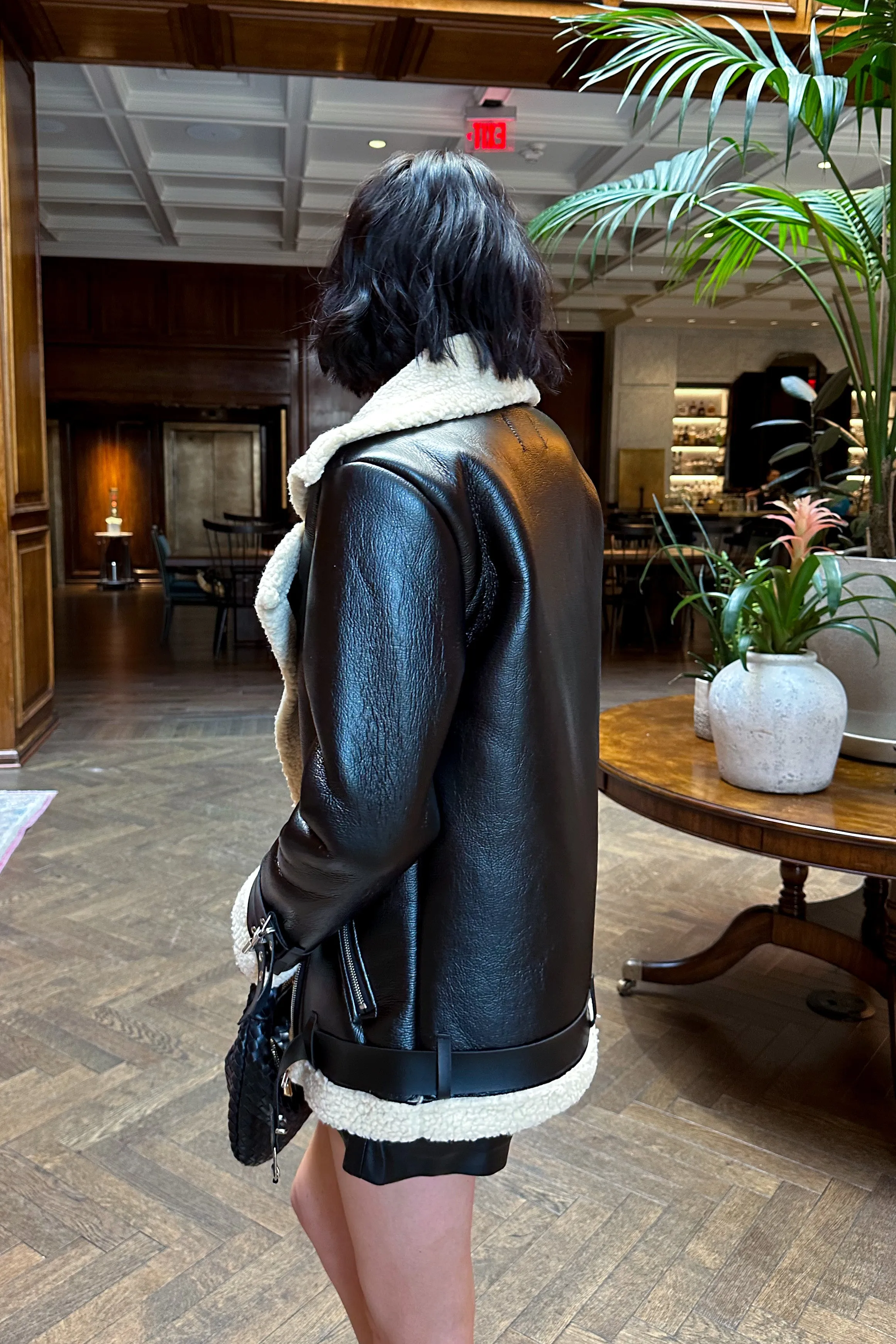 Sloan Faux Leather Shearling Jacket