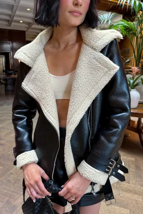 Sloan Faux Leather Shearling Jacket