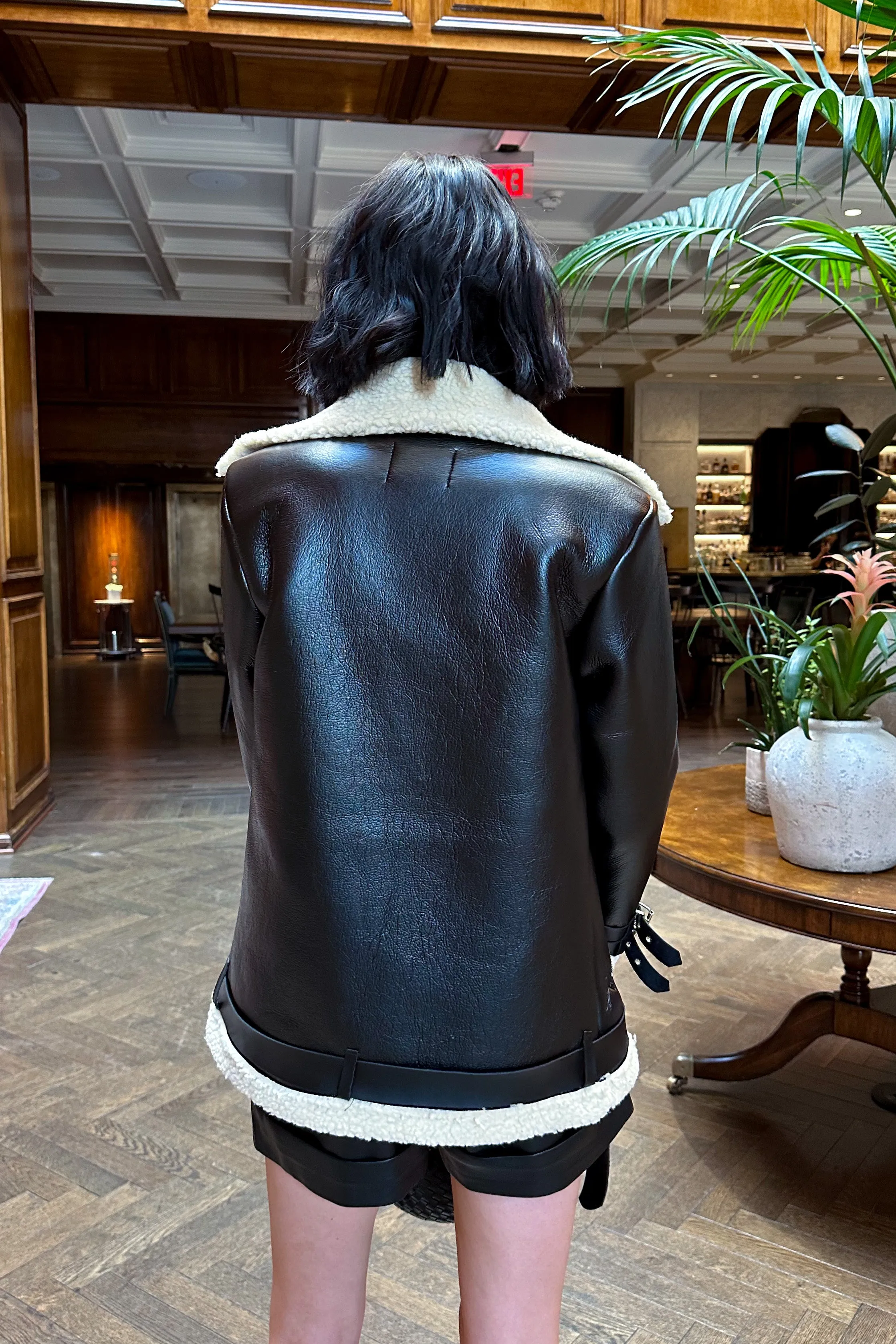 Sloan Faux Leather Shearling Jacket