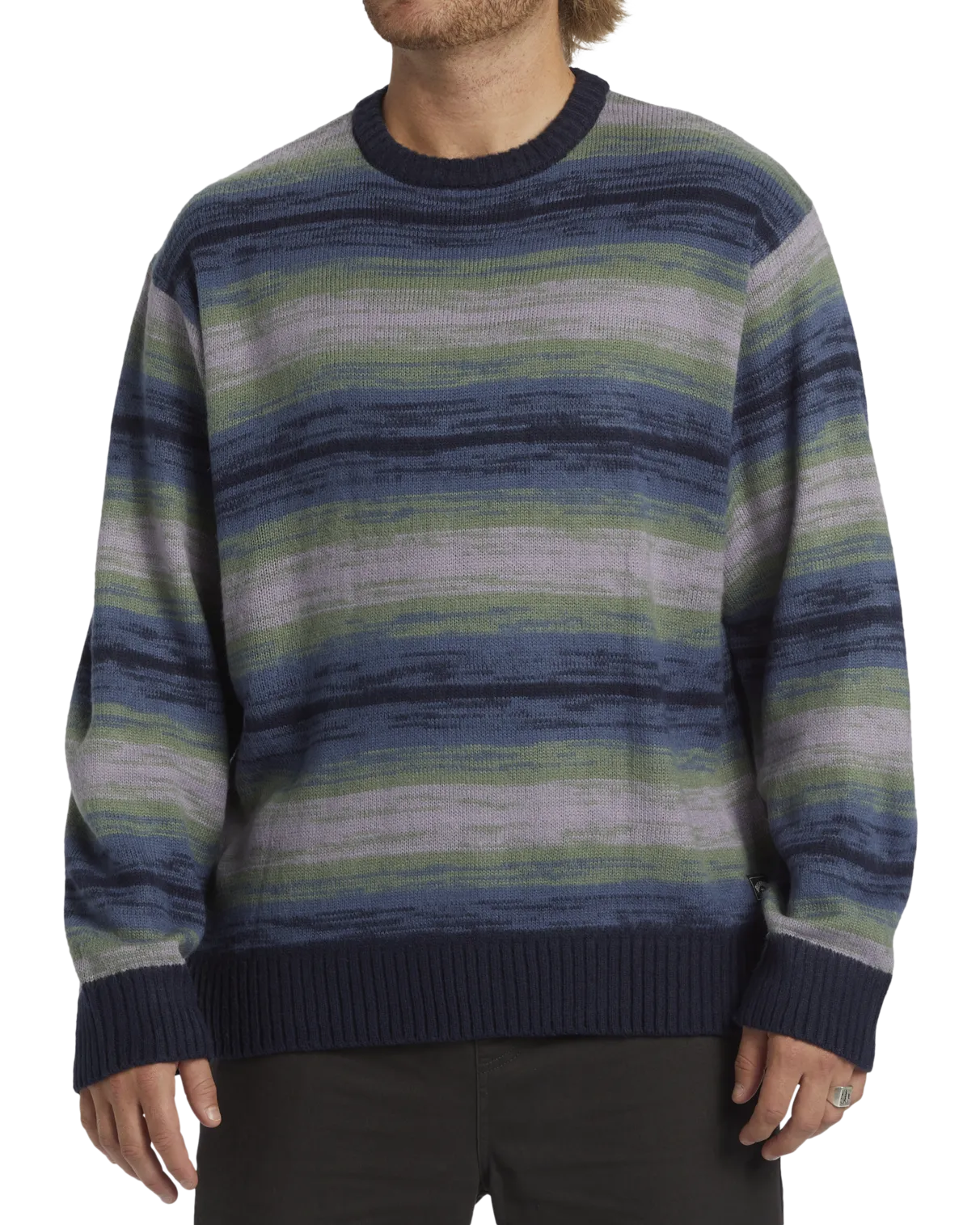 Stripe Crew Jumper in Navy