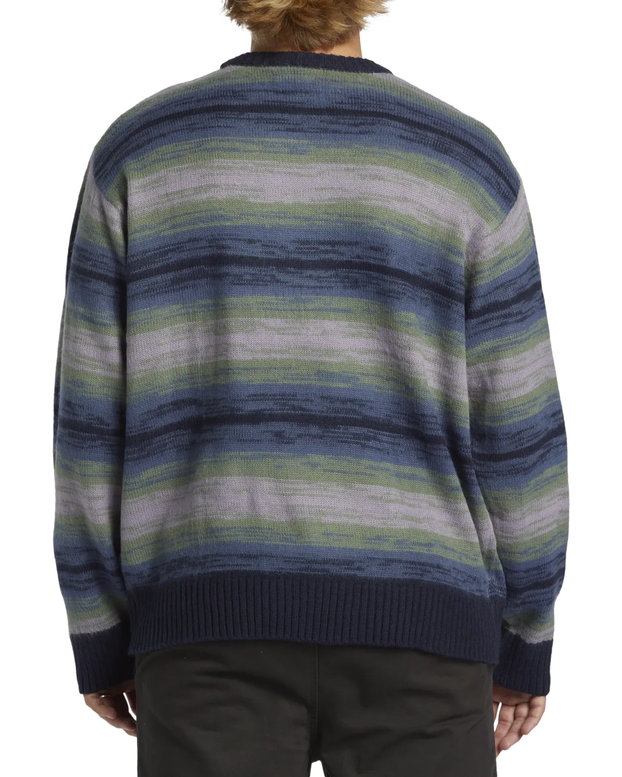 Stripe Crew Jumper in Navy