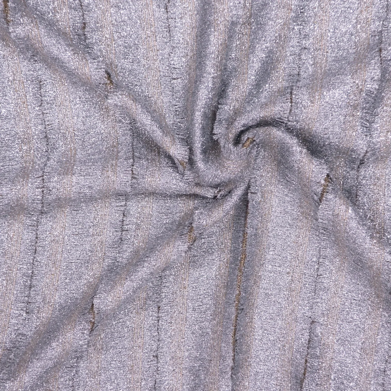 Taupe and Silver Lurex Thread Textured Abstract Tweed Bouclé Fabrics.
