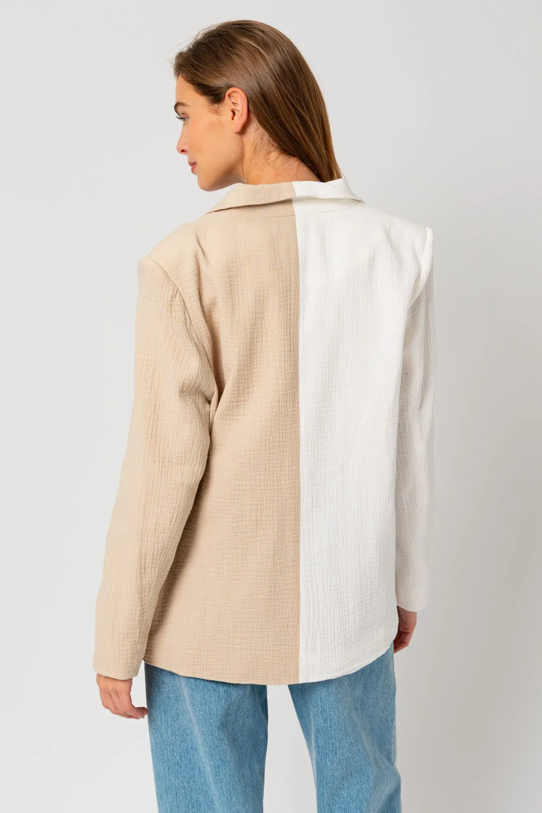 Taupe Temptation Color Block Blazer
