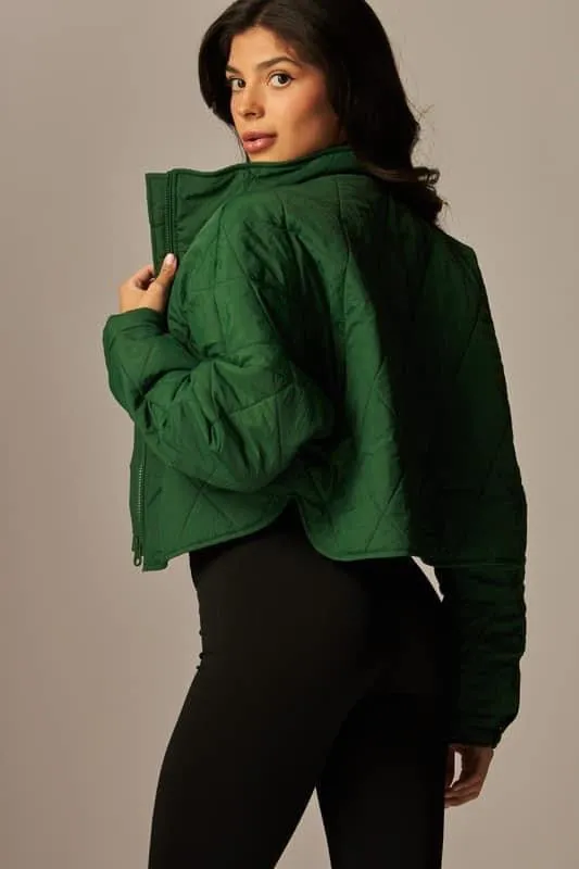 Varsity Green Cropped Jacket
