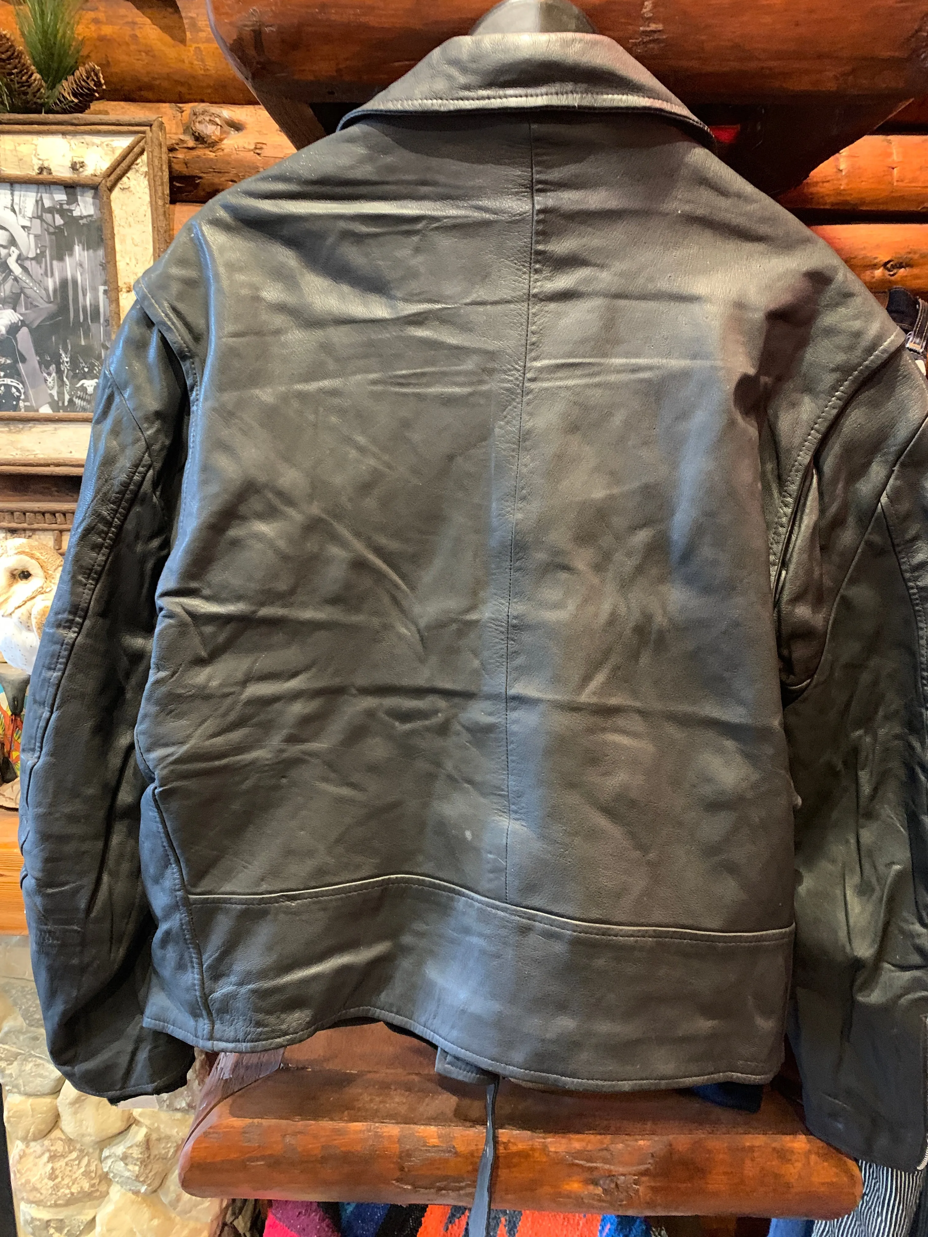 Vintage Biker Jacket, XXL